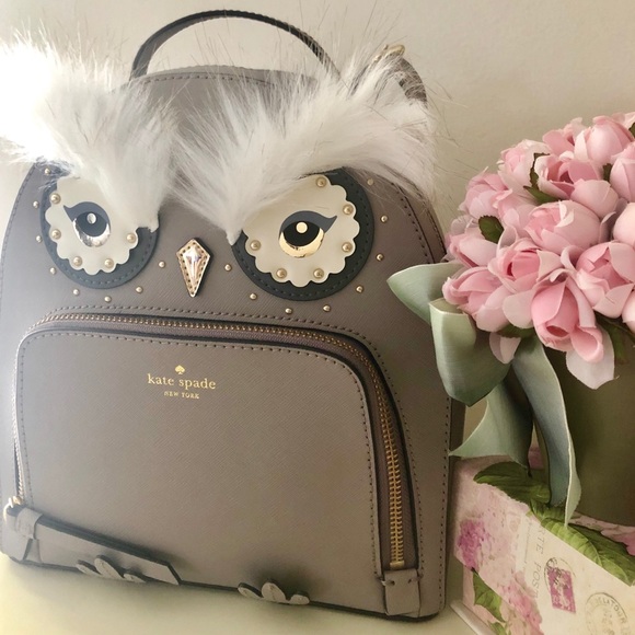 🎀 Kate Spade ♠️ Owl Motif Leather Backpack - Picture 8 of 8